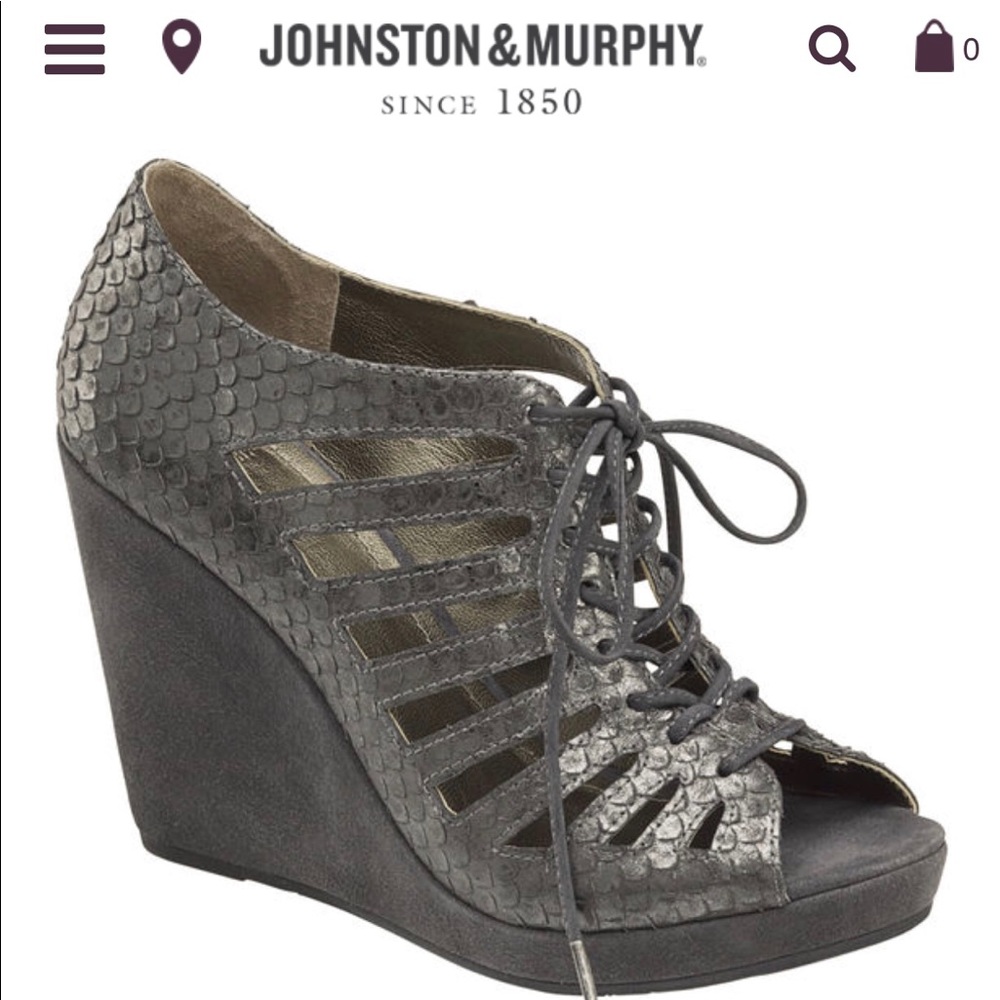 Suede & Leather Snakeskin Wedges NWOT